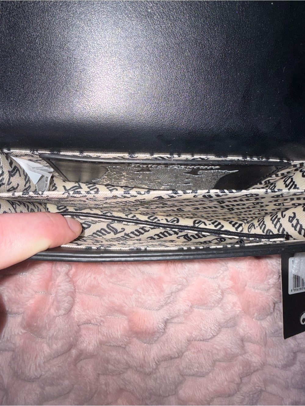 Juicy Couture - UK Edition - Kylie Flap Bag - BLACK - Rhinestone Accent Strings! - Picture 7 of 15